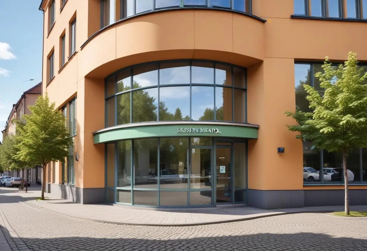Saffles egen bankglädje – Swedbank säffle i fokus illustration